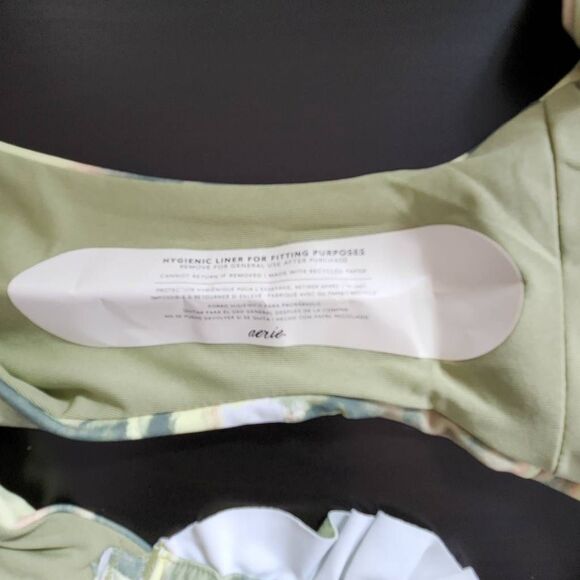 Aerie Green Abstract Print Bikini Bottoms NWTT Size Large Full Coverage Bottoms - Picture 7 of 9